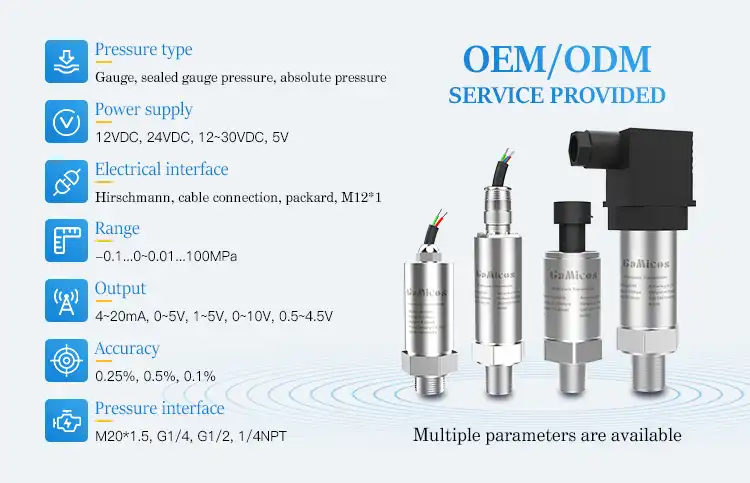 Factors of selecting a pressure sensor