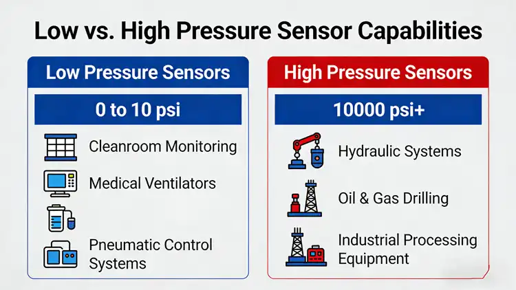 Low vs. High Pressure Sensor Capabilities Low vs. High Pressure Sensor Capabilities