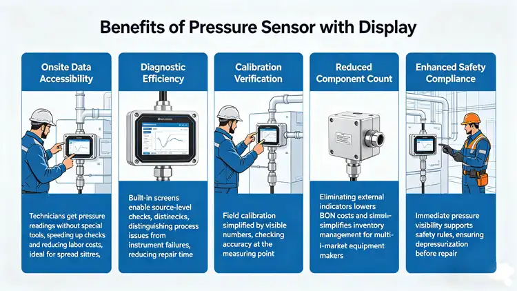 Benefits of pressure sensor with display