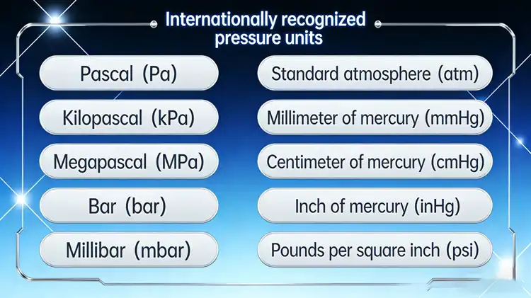 Common international pressure units Common international pressure units