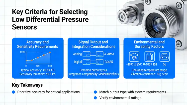 Key Criteria for Selecting Low Differential Pressure Sensors Key Criteria for Selecting Low Differential Pressure Sensors