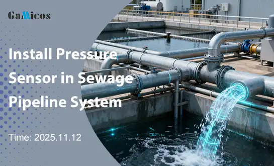 How to install a pressure transducer in a sewage pipeline system?